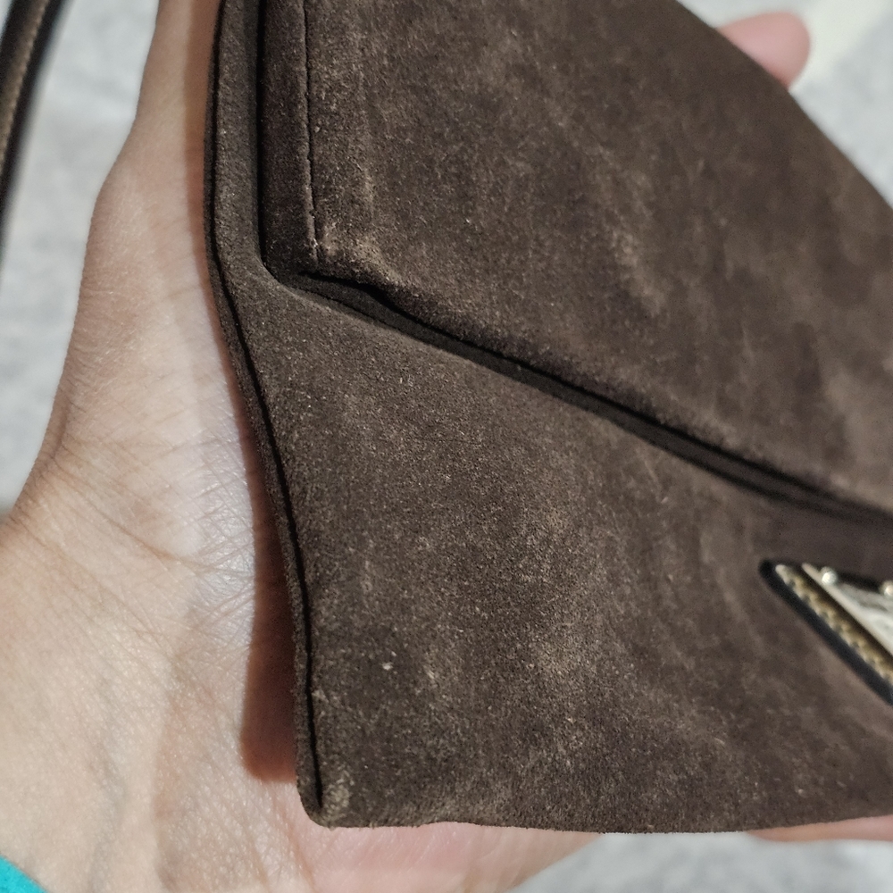 Dooney & Burke Suede Fold Over Clutch Shoulder and Wristlet Bag - Picture 8 of 13